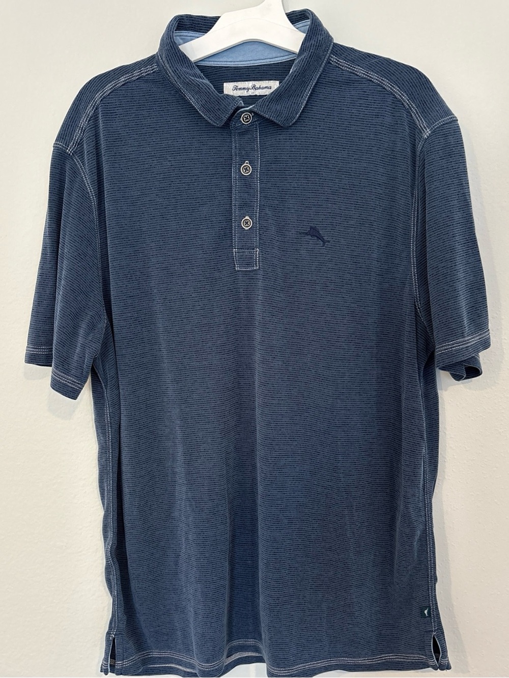 Tommy Bahama Indigo Blue Short-Sleeve Polo Sz Large